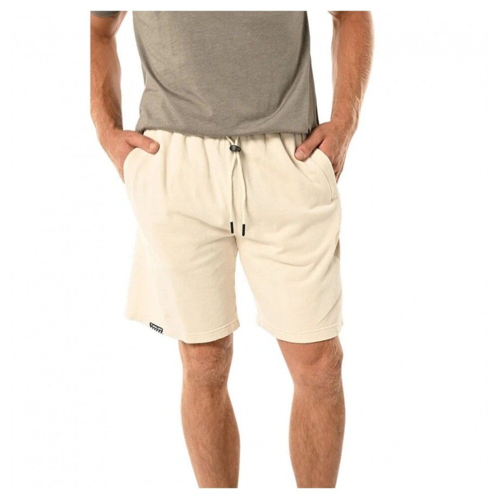 Bauer French Terry Knit Short in Pebble Off White - Size‎ Medium